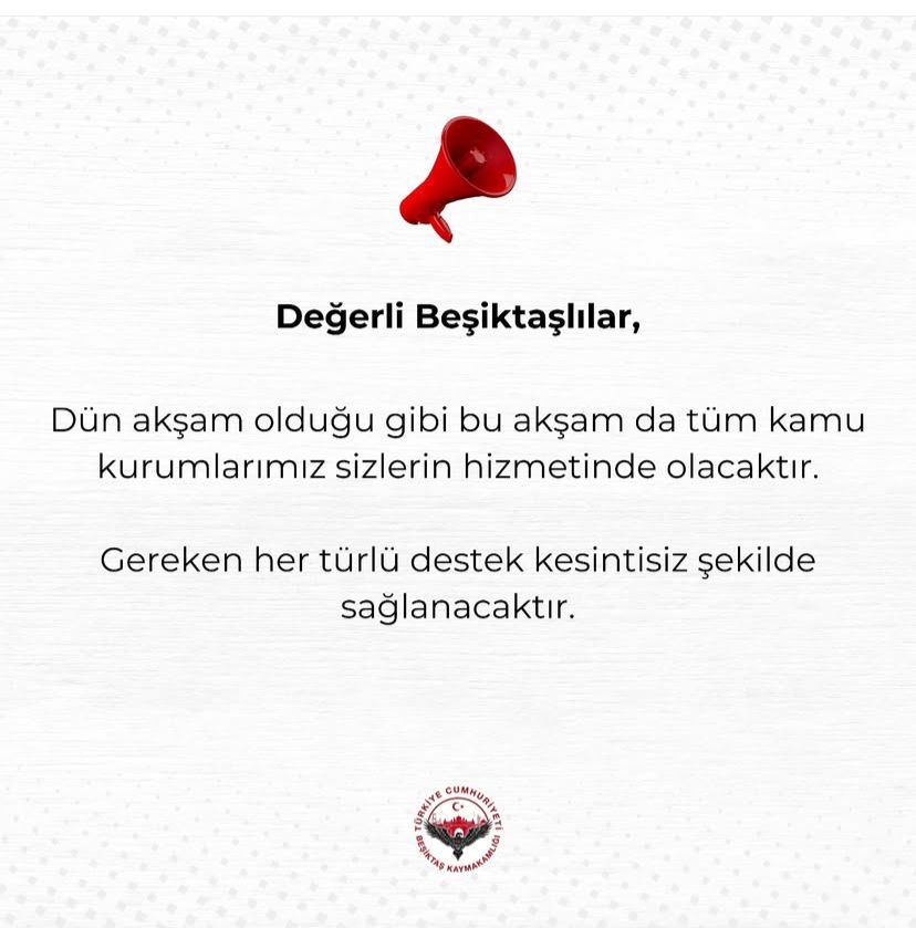 DEĞERLİ BEŞİKTAŞLILAR YANINIZDAYIZ!
